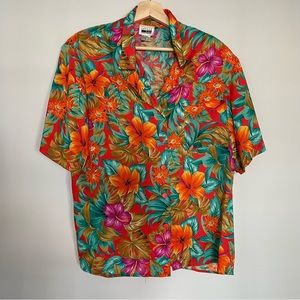 Vintage 90s Leslie Fay Hawaiian Top and Skirt Set